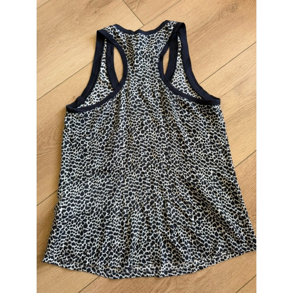 Joie Womens Silk Animal Print Racerback Tank Top Black White Small L10-20145 - Picture 6 of 6